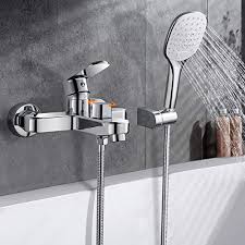 Duschset badewannen armatur wasserhahn 3. Badewannenarmatur Wasserfall Mit Brause Wasserfall Messing Einhand Wannenarmatur Duschkopf Mit Schlauch Wandmontage Armatur Mischbatterie Badewanne Mit Duschbrause Chrom Badinstallation Com Kuchen Badinstallationen