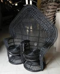 black double peacock chair peacock chair chair wicker chair