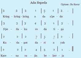 Not Angka Lagu Kring Kring Ada Sepeda