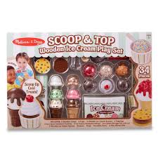 Melissa Doug Scoop And Top Wooden Ice Cream Play Set 34 Pcs Play Ice Cream Ice Cream Set Melissa Doug