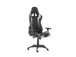 White and silver chair beside clear drinking glass on glass table. Gaming Chair Black And Silver Knight Beliani De