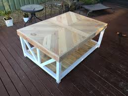 Decided To Make A Few Alterations And Additions To Better Suit My Needs From A Coffee Table Added T In 2020 Pallet Coffee Table Diy Coffee Table Chevron Coffee Tables