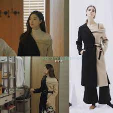 Repostby Kdrama Fashion Seo Ji Hye Wore Ecommae 17winter Unbalanced Tailored Wool Coat Beige Black 528 000 Usd 494 In Black Knight Drama Episode 8 Pho