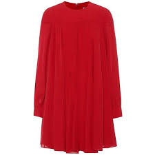 Valentino Silk Crepe Minidress 3 550 Liked On Polyvore Featuring Dresses Red Crepe Fabric Dress Valentin Silk Dress Short Clothes Design Red Silk Dress
