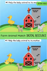 Farm Animal Match Digital Resource Teach Me Mommy In 2020 Farm Animals Preschool Animal Illustration Kids Farm Animals