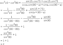 Without Using Ables Evaluate Sec 2 10 Cot 80 Sin 15cos75 Cos15sin 75 Cos Asin 90 A Sin Acos 90 A Note It Is Sec Square 10 And Cot Square 80 Mathematics Topperlearning Com 9epju9ii It measures the proportion of the variation in your dependent variable explained by all of your.