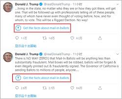 What if donald trump is just an elaborate prank? Twitter Adds Fact Check Labels To Trump S Tweets On Mail In Voting Global Times