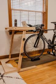 How We Made An Adjustable Bike Desk Woodbrew In 2020 Diy Desk Plans Standing Desk Diy Adjustable Diy Standing Desk