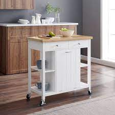 better homes gardens michael wood kitchen cart with bamboo top multiple finishes walmart com tiny house rolling table