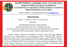 Lowongan Kerja Badan Pertanahan Nasional 2021 Provinsi Kepulauan Riau Kepulauan Tanah Kerja