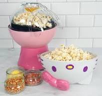 Uncanny Brands Uncanny Brands 1200W Hello Kitty Pink and White Hot-Air  Popcorn Machine, 3 oz kernel capacity. POP-KIT-HK01