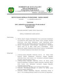 Sk tim audit internal puskesmas. Sk Tim Akreditasi Puskesmas Wara Barat 2015