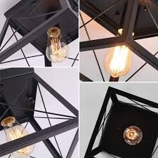 Ceiling light fixtures for kitchen. Ganeed Farmhouse Flush Mount Ceiling Lights Fixtures Kitchen Close To Ceiling Lamp Square Black Metal Cage Light Fixture For Hallway Bedroom Dining Room Entryway E26 Lamps Light Fixtures Tools Home Improvement One Acleaning Com