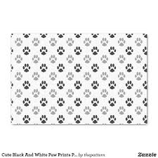 Black And White Paw Print Cute Black And White Paw Prints Pattern Tissue Paper Zazzle Com With Images Print Patterns Paw Print Prints