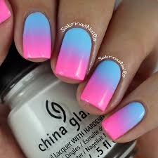 Color plays an important role in any visual designs, so is for nail art. Blue And Pink Ombre Nail Art