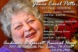 Janie Potts Obituary (1949