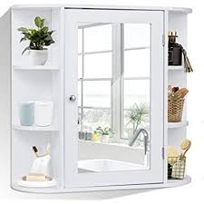 Dreamade Spiegelschrank Hangend Badezimmerschrank Wandschrank Mit Spiegel Hangeschrank Badschrank Mit Ablageflache Au Spiegelschrank Badschrank Platz Sparen