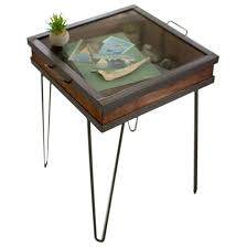 Retro Mid Century Industrial Modern Hairpin Shadowbox End Table With Images Table End Tables Recycled Wood