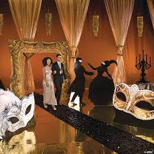 There's an easy answer to this exciting question. Masquerade Ball Grand Decorating Kit Oriental Trading