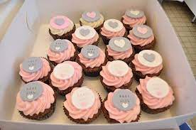 Pink Grey And White Baby Shower Cupcakes Baby Shower Cupcakes Baby Shower Cupcake Cake Pink Baby Shower Cake