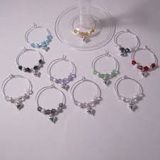 Silver Wine Glass Charms 25mm Low