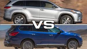 Let's take a look at what's similar, what's. 2017 Toyota Highlander Vs 2017 Nissan Pathfinder Youtube