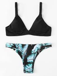 Tropical Print Bikini Set Shein Sheinside Fashion Women Bikinis Tropical Print Bikinis Bikini Swimsuits