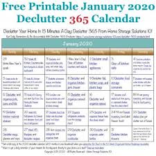 January Declutter Calendar 15 Minute Daily Missions For Month