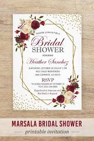 Marsala Bridal Invitation Burgundy Bridal Shower Fall Bridal Etsy In 2020 Winter Bridal Shower Invitations Bridal Invitations Fall Bridal Shower Invites