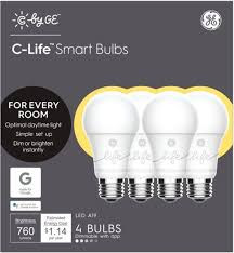 C By Ge A19 Bluetooth Smart Led Light Bulb With Google Assistant Alexa Homekit 4 Pack White Only 93095835 Best Buy Led Light Bulb Smart Light Bulbs Light Bulb