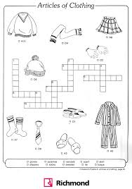 Crossword Puzzle Articles Of Clothing Fun Way To Remember The Names