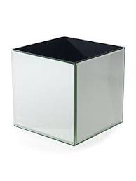 Mirror Cube Riser 8 Inch Square Mirror Vase Clear Coffee Table Mirror Centerpiece