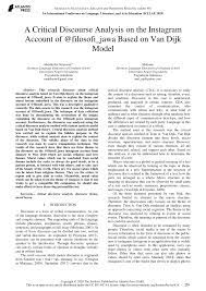 We did not find results for: Pdf A Critical Discourse Analysis On The Instagram Account Of Filosofi Jawa Based On Van Dijk Model