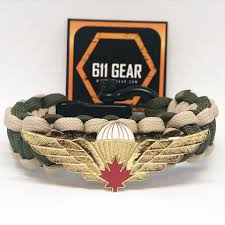 Quickly deploy 550 paracord without encountering any tangles along the way. Canadian Paratrooper Jump Wings Single Braid Paracord Bracelet