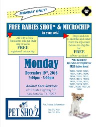 Find affordable care for your pets today. Free Rabies Microchip Vaccination Clinic Pet Shotz The City Of San Antonio Official City Website