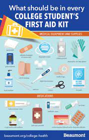 While many manufacturers offer perfectly acceptable prepackaged outfits, it's possible to save money, get more familiar with your. What Should Be In Every College Student S First Aid Kit Infographic Beaumont Health