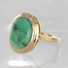 Bague Ancienne Or Turquoise Matrix Bijoux Anciens Bagues Anciennes Bague Bague Cabochon