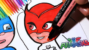 Drawings of pj masks for coloring. Pj Masks Coloring And Painting Catboy Gekko And Owlette Christmas With Luna Girl Coloring Pages Youtube