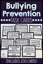 Bullying Prevention Task Cards Counselor Chelsey Simple School Counseling Ideas Bullying Prevention Bullying Activities Elementary Bullying Activities