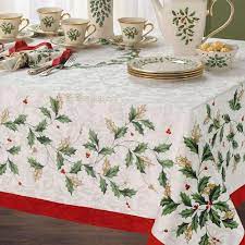 Lenox Holiday Table Linens Christmas Leaves Embroidery Table Runner Satin Tablecloth Xmas Table Holiday Table Linens Christmas Table Cloth Holiday Tablecloths