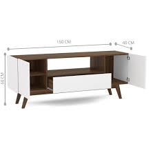 Rani A1 Tv Sehpasi Ahsap Ayakli Modern Tv Unitesi Beyaz Ceviz Mobilya Modern Kitapliklar