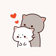 Sweet Grey Kitty Kissing White Kitty Cute Cartoon Images Cute Love Gif Cute Cartoon Wallpapers