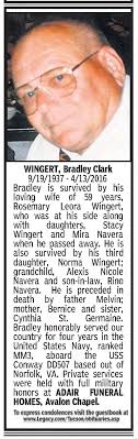 Obituary for Bradley Clark WINGERT