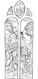 Fantasy and medieval coloring pages. Medieval Stained Glass Stained Glass Adult Coloring Pages