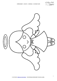 Teach your child how to identify colors and numbers and stay within the lines. Free Cute Angel Coloring Page Christmas Angel 1