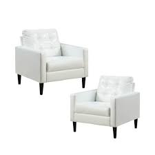 Accent chair refers to many types of chairs. Set Of 2 Accent Chair In White Walmart Com Walmart Com