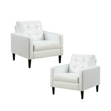 Including four slatted back chairs with slightly curved angles throughout, in a bright colored finish. Set Of 2 Accent Chair In White Walmart Com Walmart Com