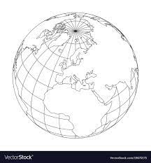 Outline Earth Globe With Map Of World Focused On Europe Vector Illustration Download A Free Preview Or High Quality Globe Tattoos Globe Drawing Globe Outline
