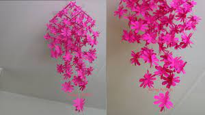 How to make wall hanging with paper flower and glue only. Paper Flower Wall Decoration Diy Wall Decor Ideas Paper Craft Paper Flower Youtube
