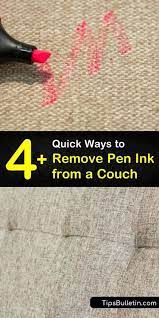 Permanent marker can be removed from a variety of surfaces using basic household cleaners and materials. 4 Quick Ways To Remove Pen Ink From A Couch Marker Stain Remover Marker Stain Ink Stain Removal